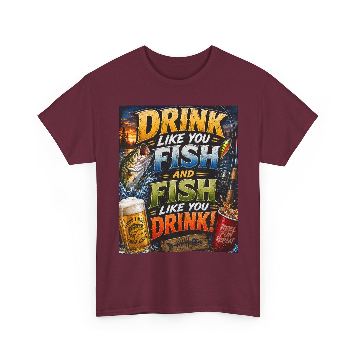 Drink Like You Fish T‑Shirt — Fishing & Beer Graphic Tee