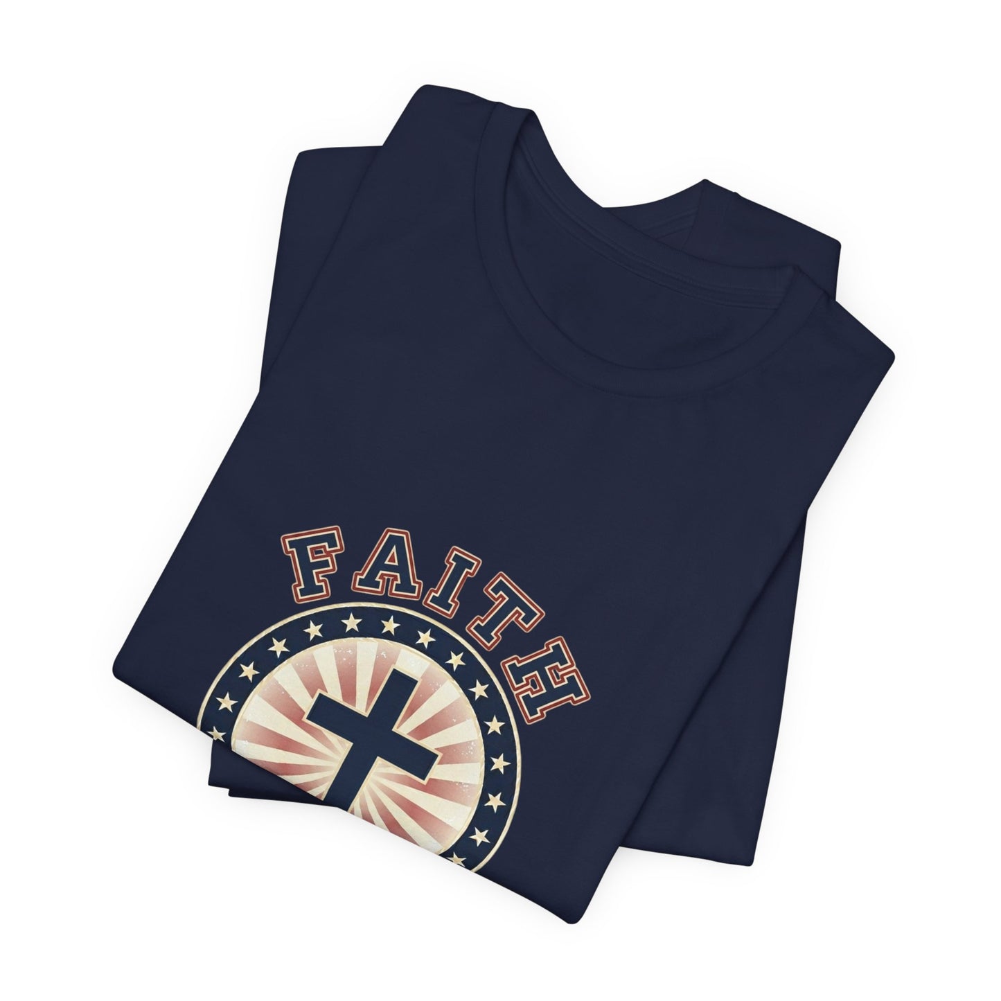 Faith & Freedom cross tee, Patriotic Vintage Americana July 4th
