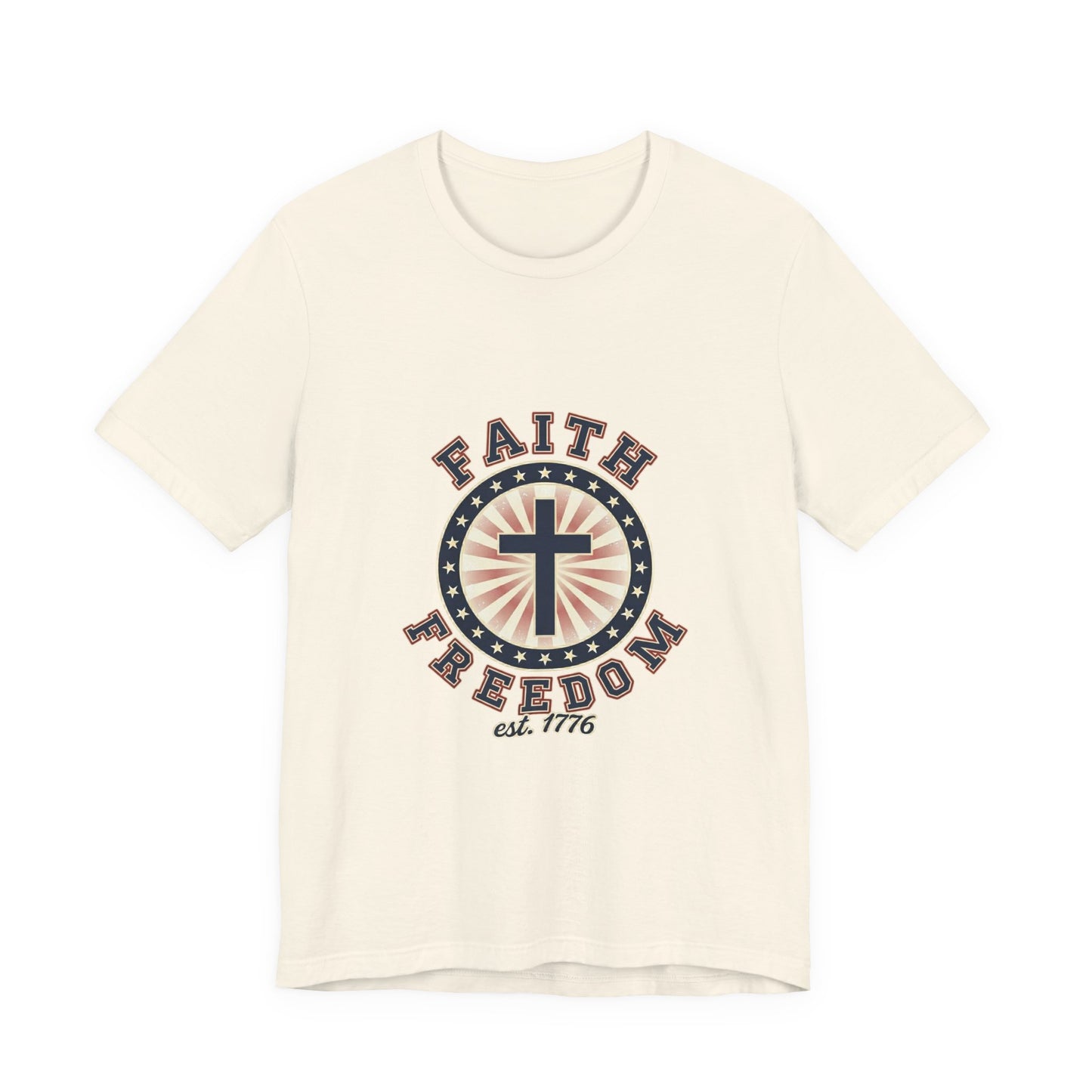 Faith & Freedom cross tee, Patriotic Vintage Americana July 4th
