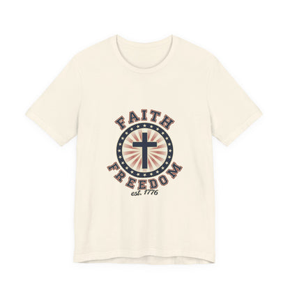 Faith & Freedom cross tee, Patriotic Vintage Americana July 4th