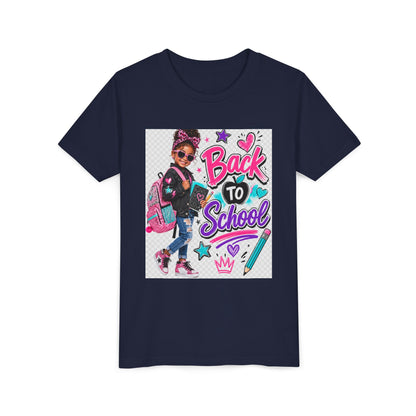 Back to School Kids Tee — Colorful Girl Backpack Design
