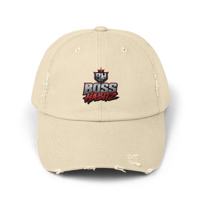 Boss Habitz Distressed Cap — Embroidered Logo Baseball Hat