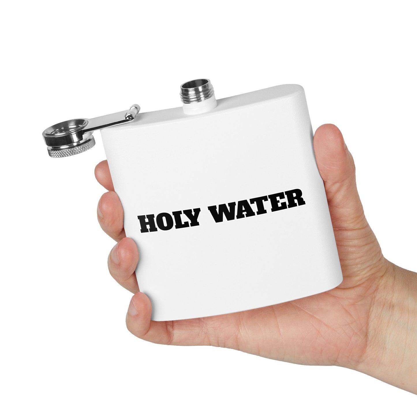 Holy Water Stainless Steel Flask — 6oz Funny Religious Gift