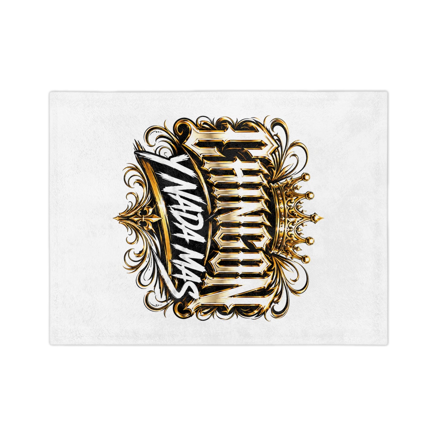 Velveteen Microfiber Blanket — "Chingón y Nada Más" Gold Crown Decorative Throw