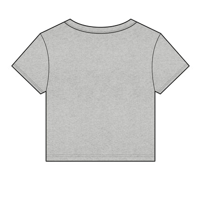 Chicana Script Micro Rib Baby Tee — Cropped Gothic Graphic Top