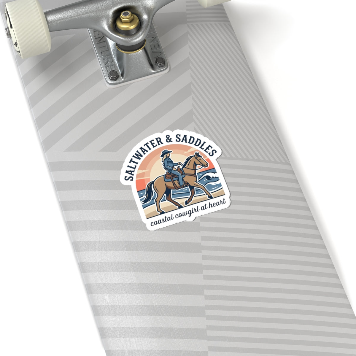 Coastal Cowgirl Horse Sticker | western, ranch rustic kiss-cut