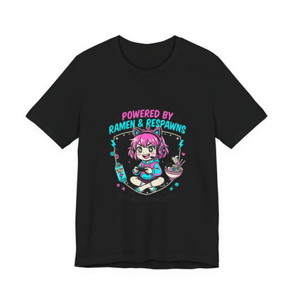 Late Night Anime Gamer Tee | chibi kawaii, manga panel, neon pastel aesthetic
