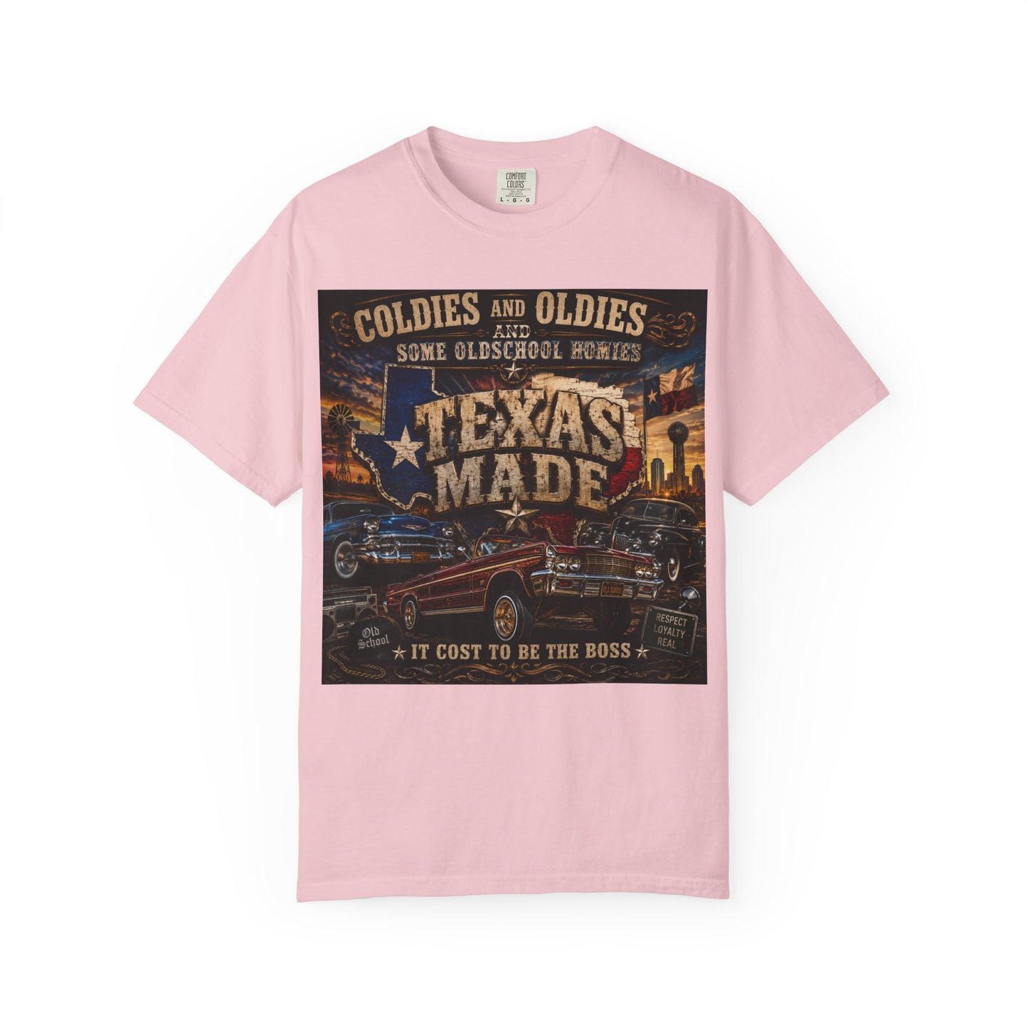 Texas Made Vintage Car T-Shirt — "Hello Motha Fuckaaaa" Back Print