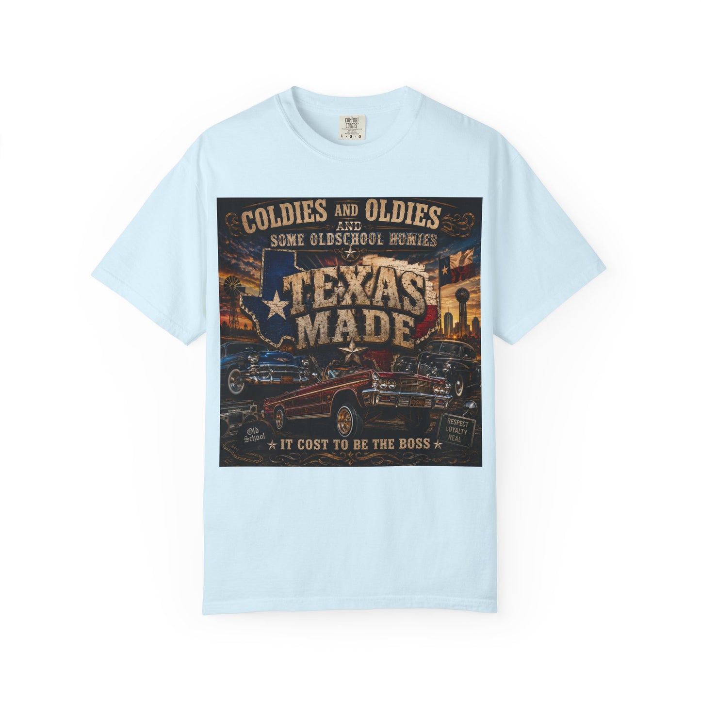 Texas Made Vintage Car T-Shirt — "Hello Motha Fuckaaaa" Back Print
