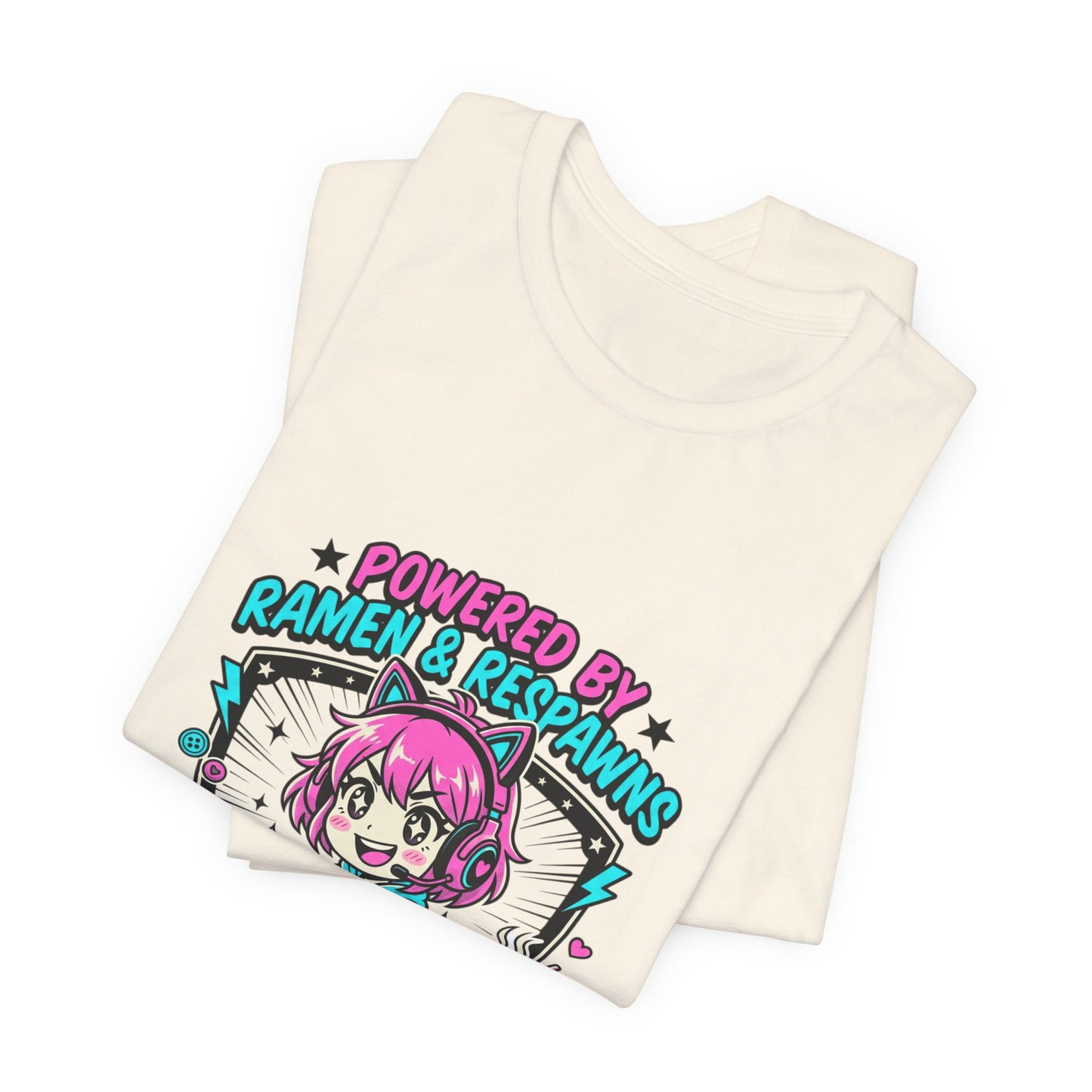 Late Night Anime Gamer Tee | chibi kawaii, manga panel, neon pastel aesthetic
