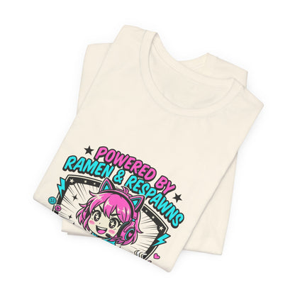 Late Night Anime Gamer Tee | chibi kawaii, manga panel, neon pastel aesthetic