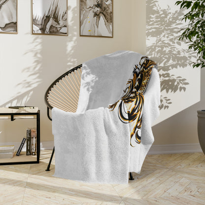 Velveteen Microfiber Blanket — "Chingón y Nada Más" Gold Crown Decorative Throw