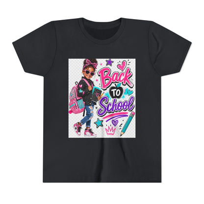 Back to School Kids Tee — Colorful Girl Backpack Design