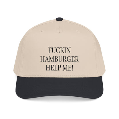 Embroidered 'Fuckin Hamburger Help Me!' Baseball Cap