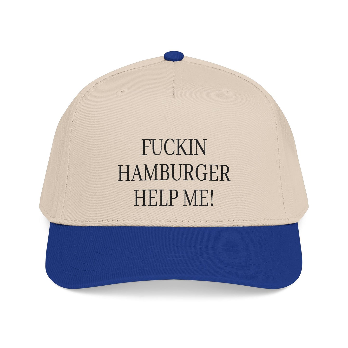 Embroidered 'Fuckin Hamburger Help Me!' Baseball Cap