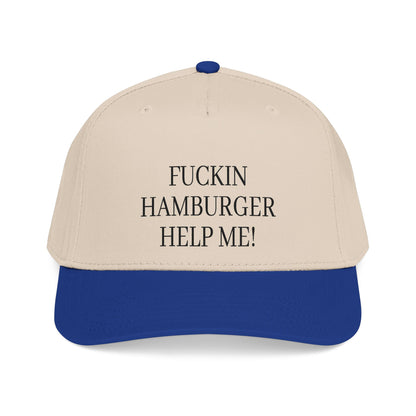Embroidered 'Fuckin Hamburger Help Me!' Baseball Cap