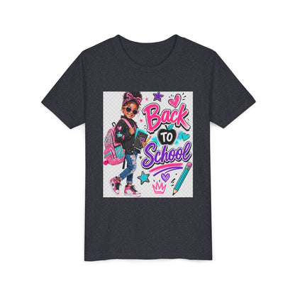 Back to School Kids Tee — Colorful Girl Backpack Design