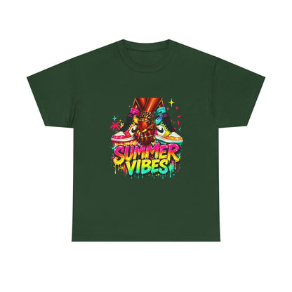 Summer Vibes T-Shirt — Colorful Tropical Skateboard Graphic Tee
