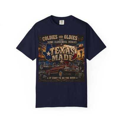 Texas Made Vintage Car T-Shirt — "Hello Motha Fuckaaaa" Back Print