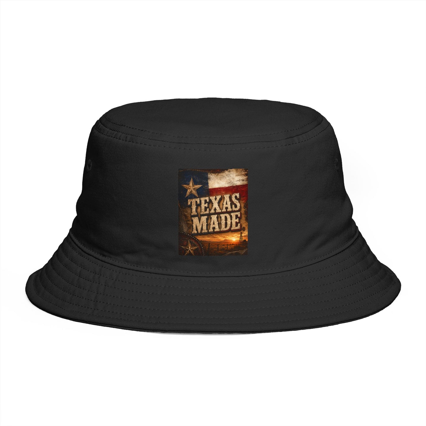 Texas Made Bucket Hat — Vintage Flag Graphic