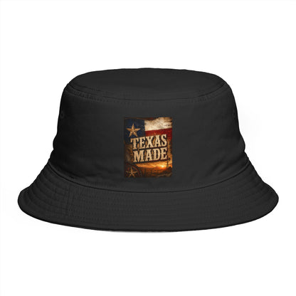Texas Made Bucket Hat — Vintage Flag Graphic
