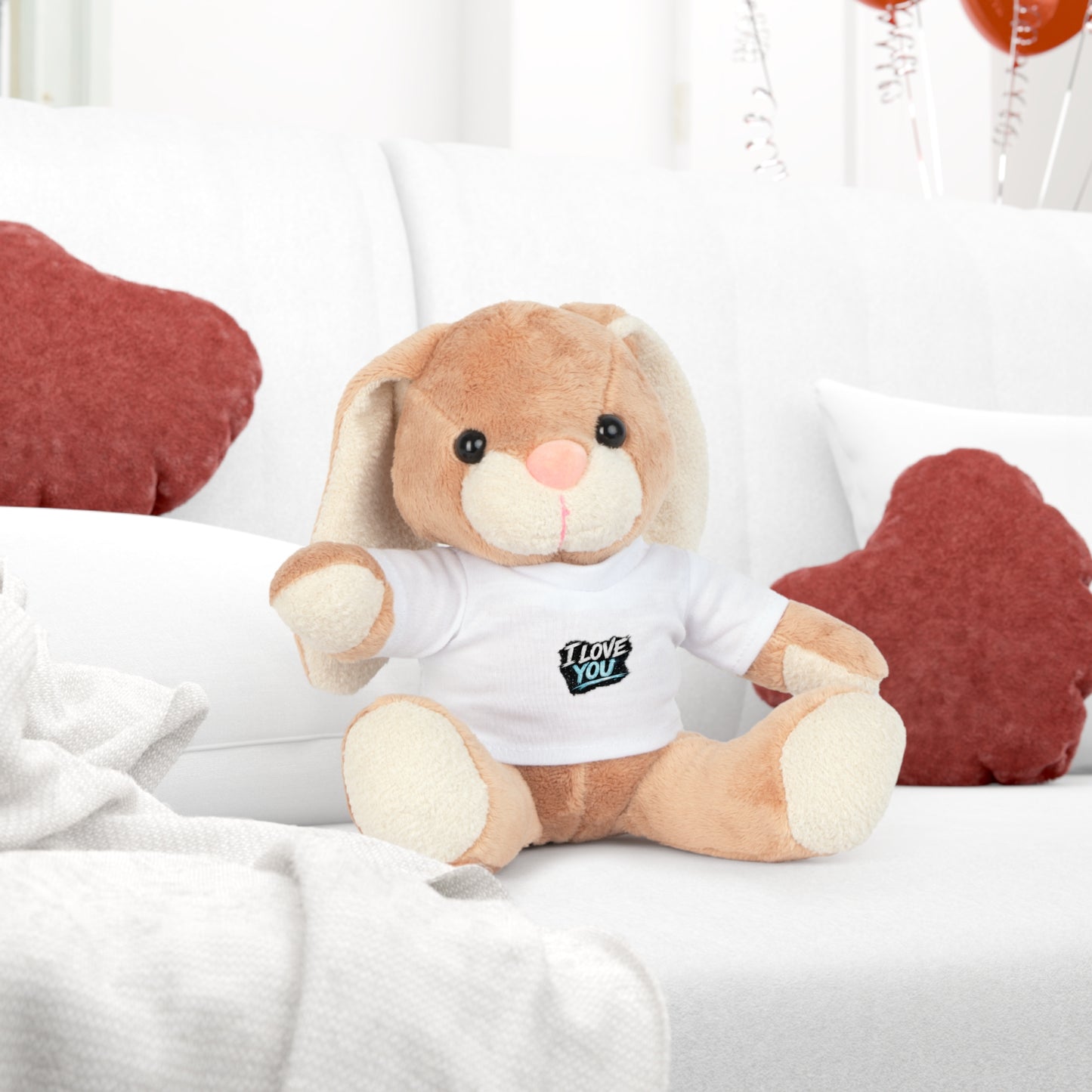 I Love You Plush Bear — Cute Teddy with Graphic T‑Shirt (Valentine’s Gift)