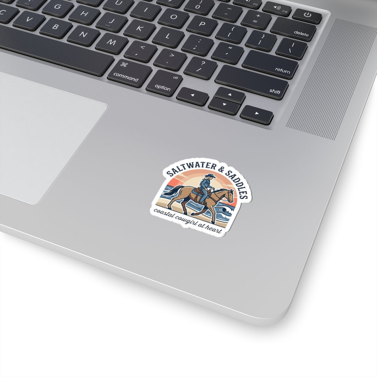 Coastal Cowgirl Horse Sticker | western, ranch rustic kiss-cut