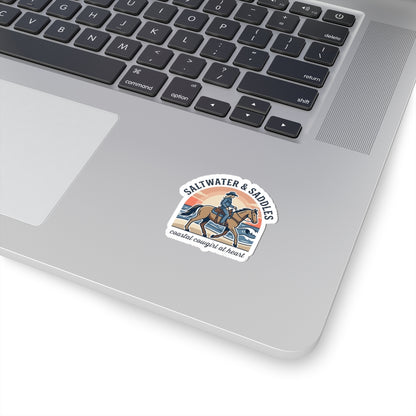 Coastal Cowgirl Horse Sticker | western, ranch rustic kiss-cut