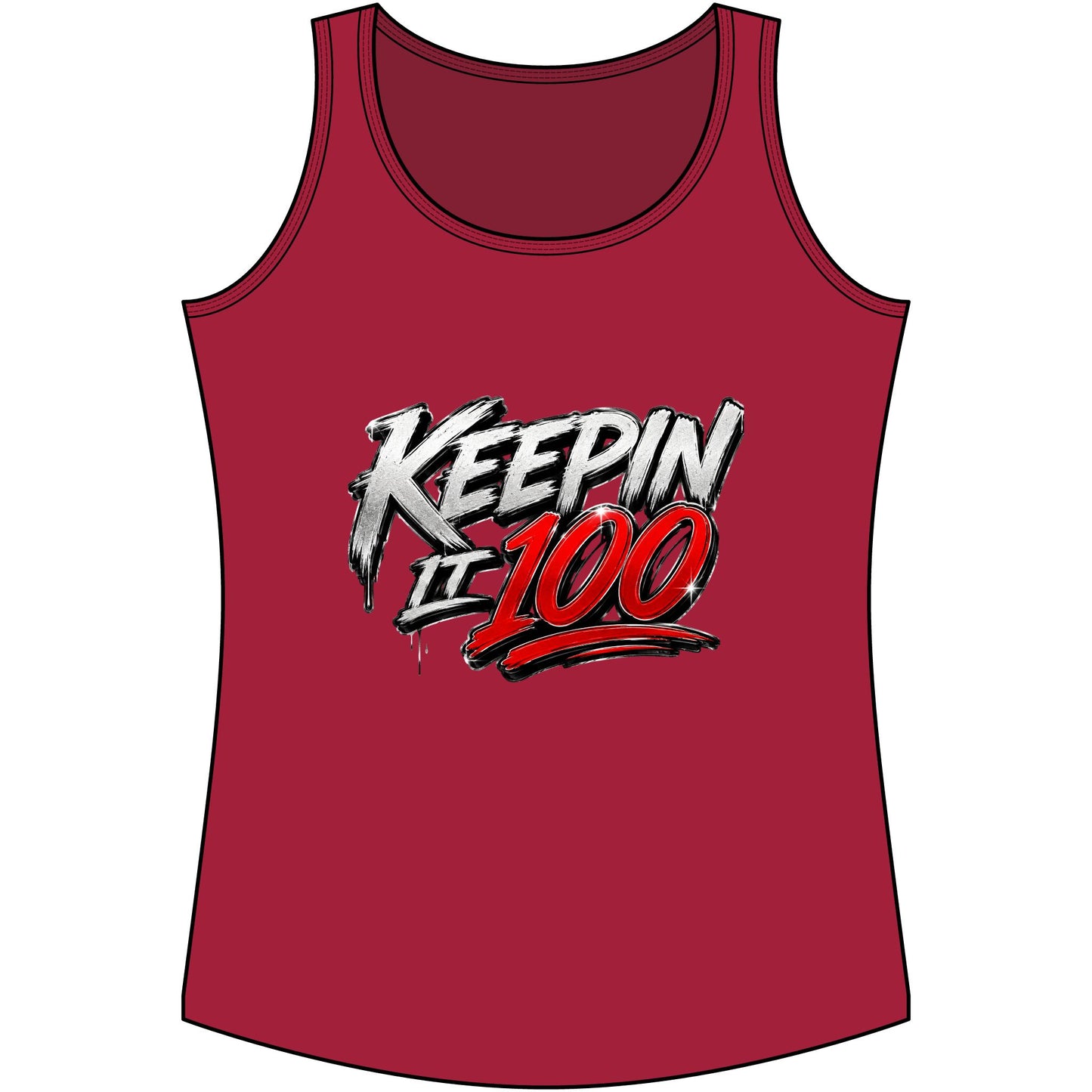 Keepin It 100 Women's Tank Top — Graphic Motivational Fitness Muscle Tee
