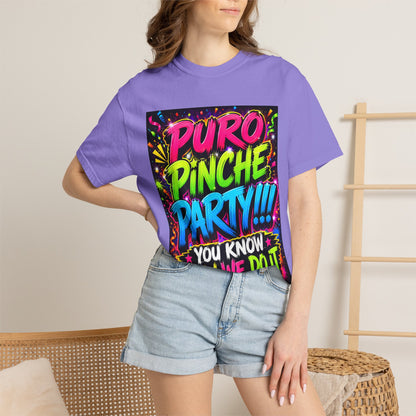 Puro Pinche Party T-Shirt — Neon Fiesta Graphic Tee (You Know How We Do It)