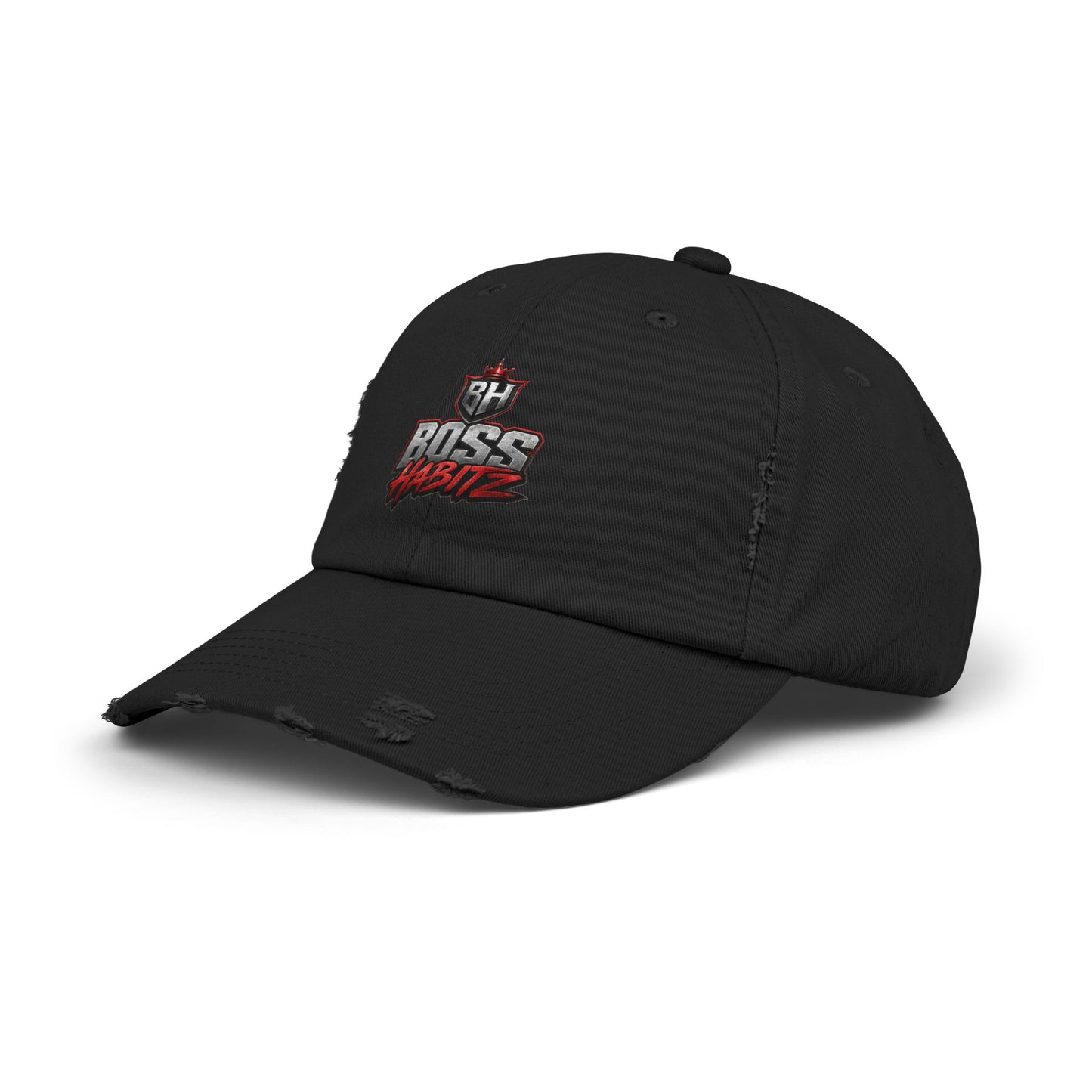 Boss Habitz Distressed Cap — Embroidered Logo Baseball Hat