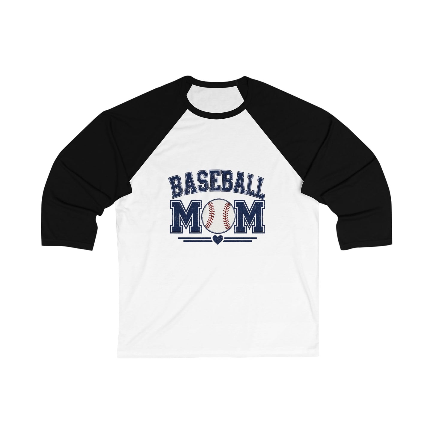 Baseball Mom Raglan Tee — Red & White 3/4 Sleeve Baseball Shirt