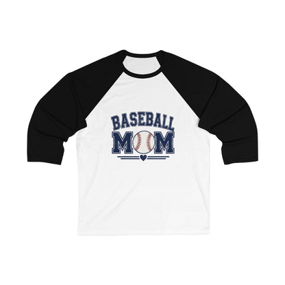 Baseball Mom Raglan Tee — Red & White 3/4 Sleeve Baseball Shirt