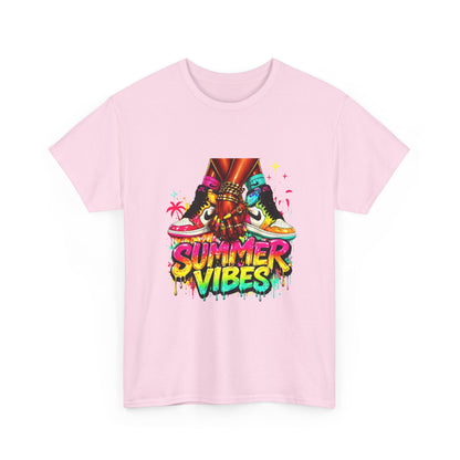Summer Vibes T-Shirt — Colorful Tropical Skateboard Graphic Tee