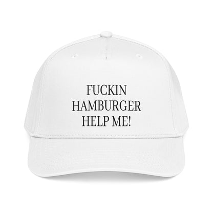Embroidered 'Fuckin Hamburger Help Me!' Baseball Cap