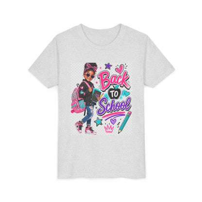 Back to School Kids Tee — Colorful Girl Backpack Design