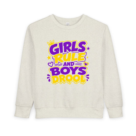 Girls Rule and Boys Drool Toddler Sweatshirt