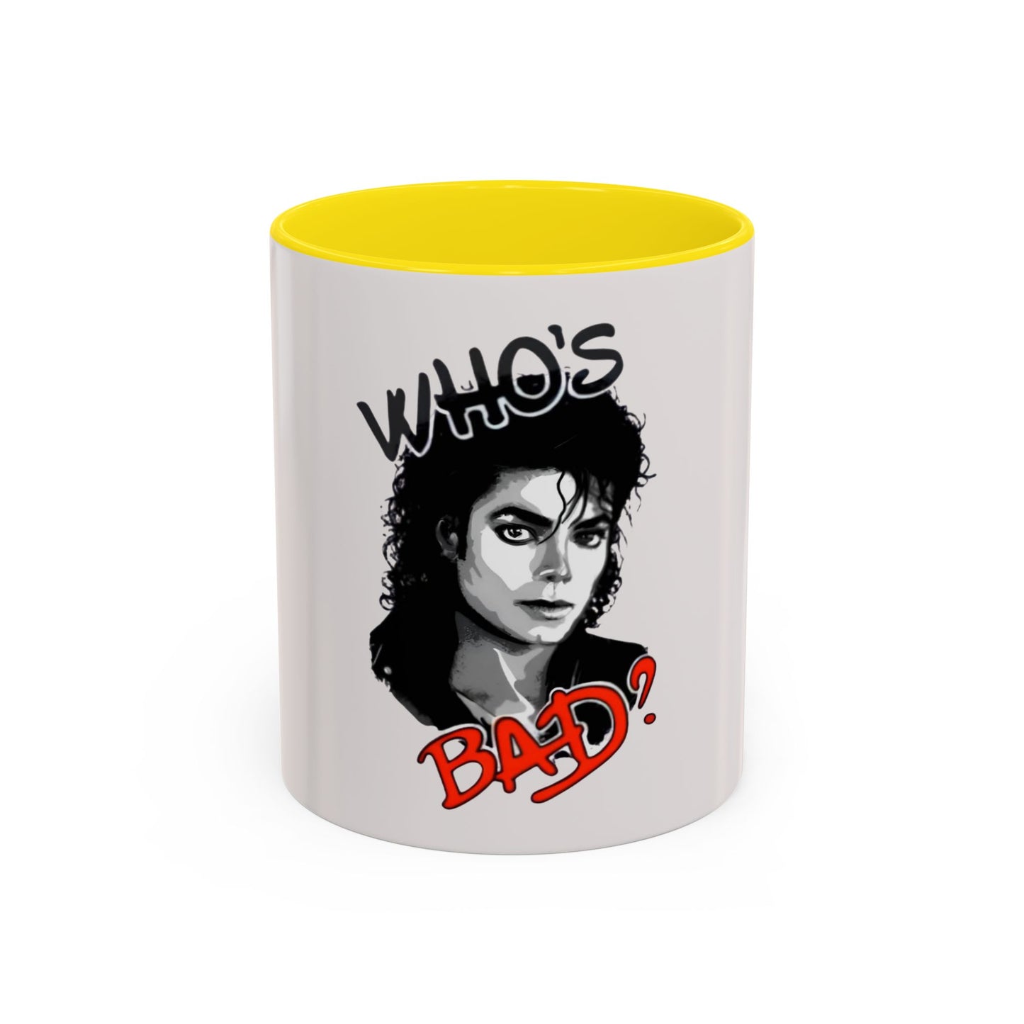 Michael Jackson "Who's Bad?" Accent Coffee Mug