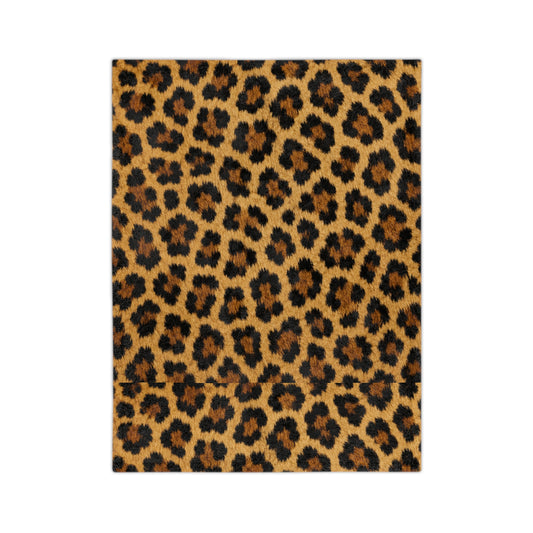 Leopard Print Velveteen Microfiber Blanket — Cozy Animal Print Throw for Home & Travel