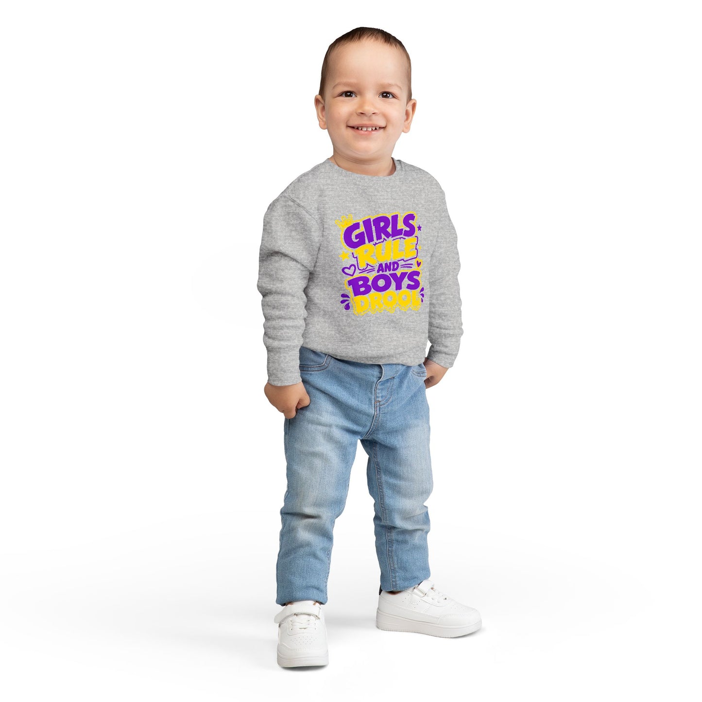 Girls Rule and Boys Drool Toddler Sweatshirt