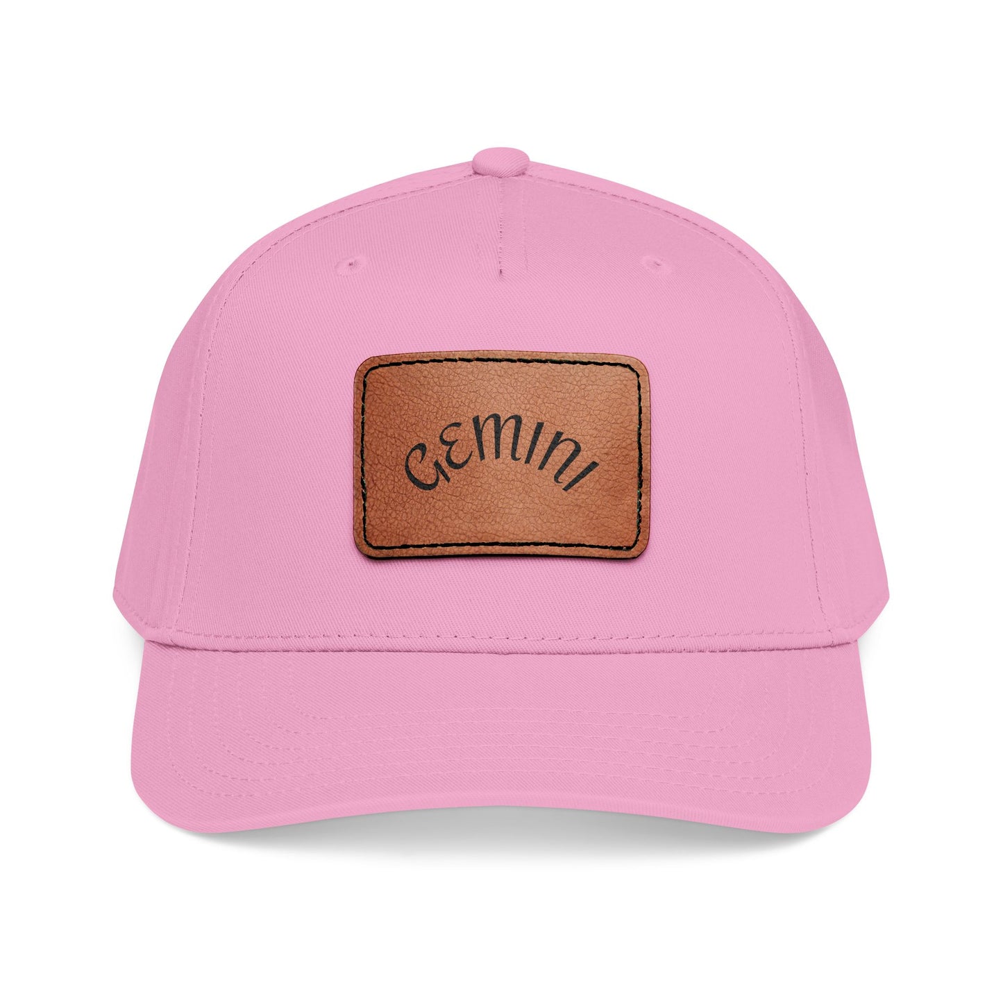 Mid Profile Baseball Cap with Leather Patch (Rectangle)