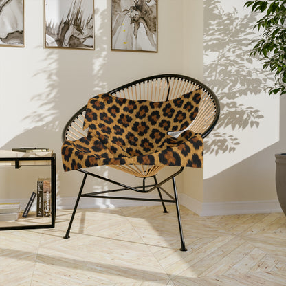 Leopard Print Velveteen Microfiber Blanket — Cozy Animal Print Throw for Home & Travel