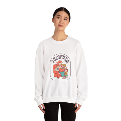Home Is Where Mom Reads Us Stories Sweatshirt | Mother’s Day, Cozy Mom Life