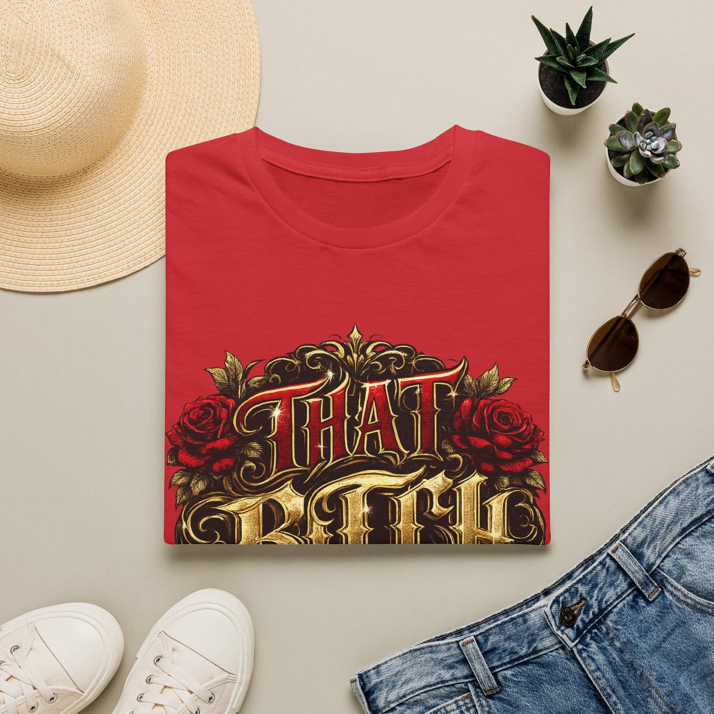 "That Bitch" Vintage Rose Graphic T-Shirt