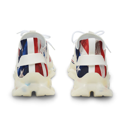 Patriotic Mesh Sneakers — Red White & Blue 'Land of the Brave' Athletic Shoes