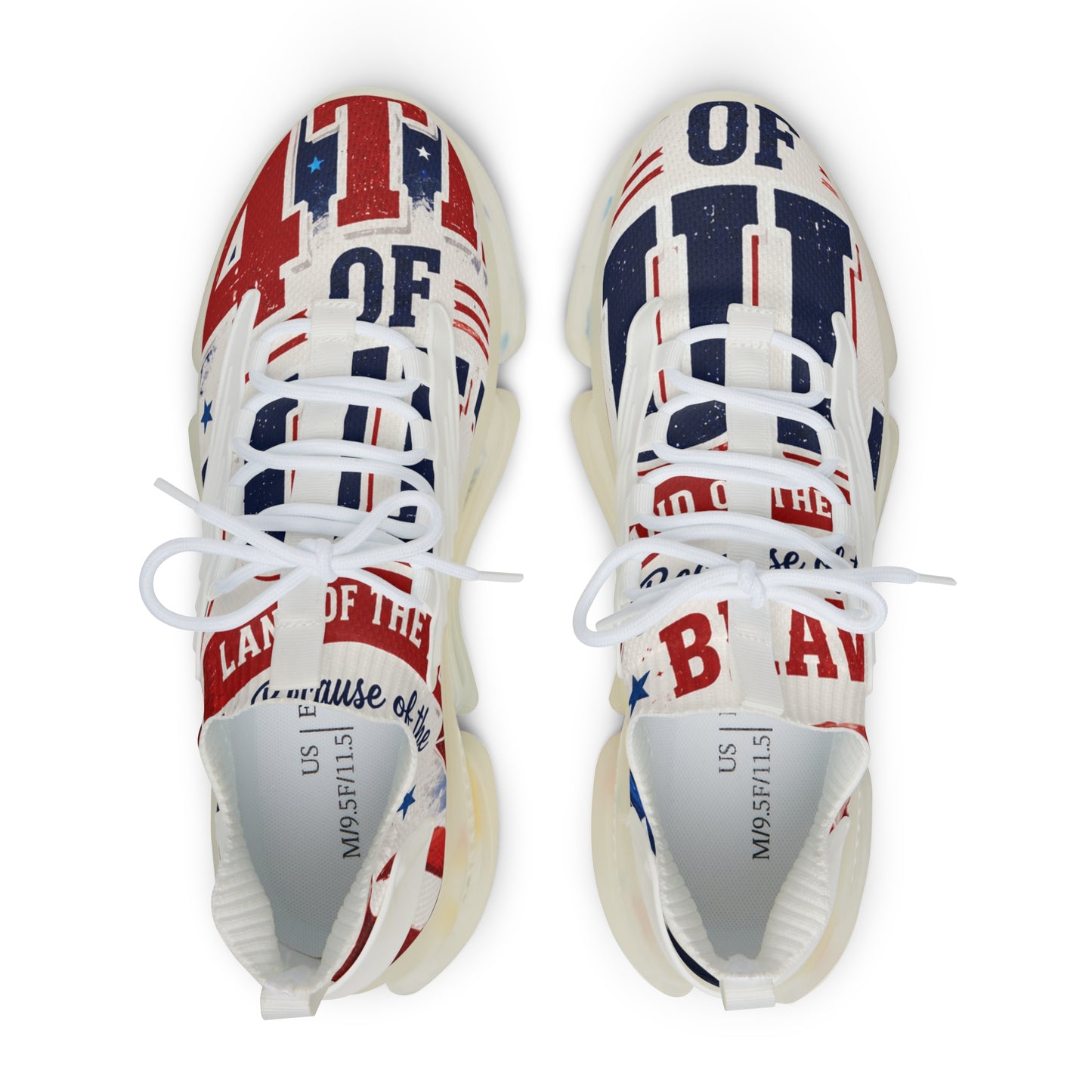 Patriotic Mesh Sneakers — Red White & Blue 'Land of the Brave' Athletic Shoes