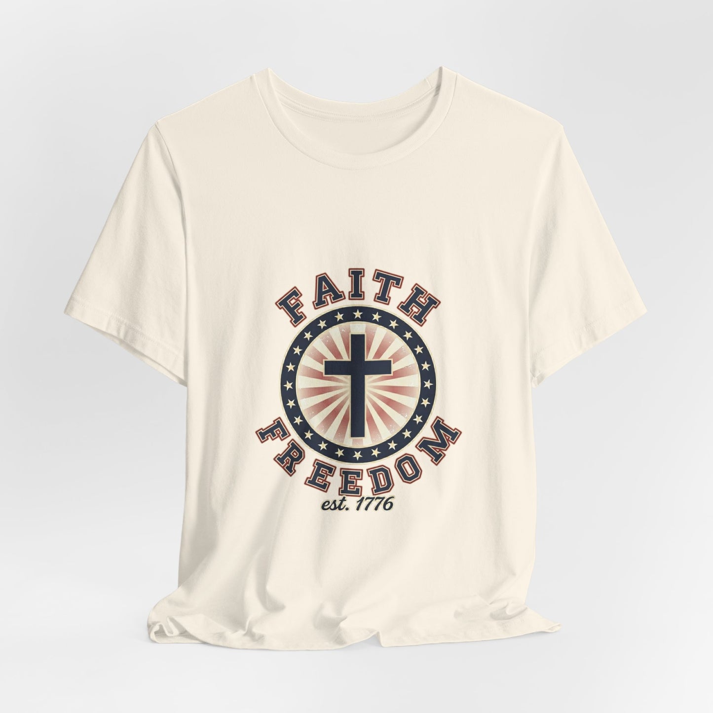 Faith & Freedom cross tee, Patriotic Vintage Americana July 4th