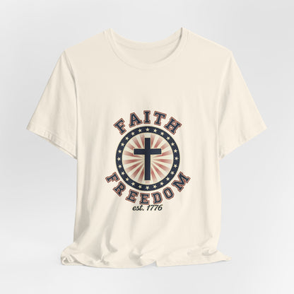 Faith & Freedom cross tee, Patriotic Vintage Americana July 4th