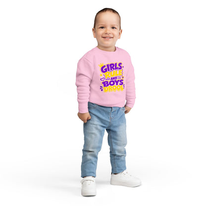 Girls Rule and Boys Drool Toddler Sweatshirt