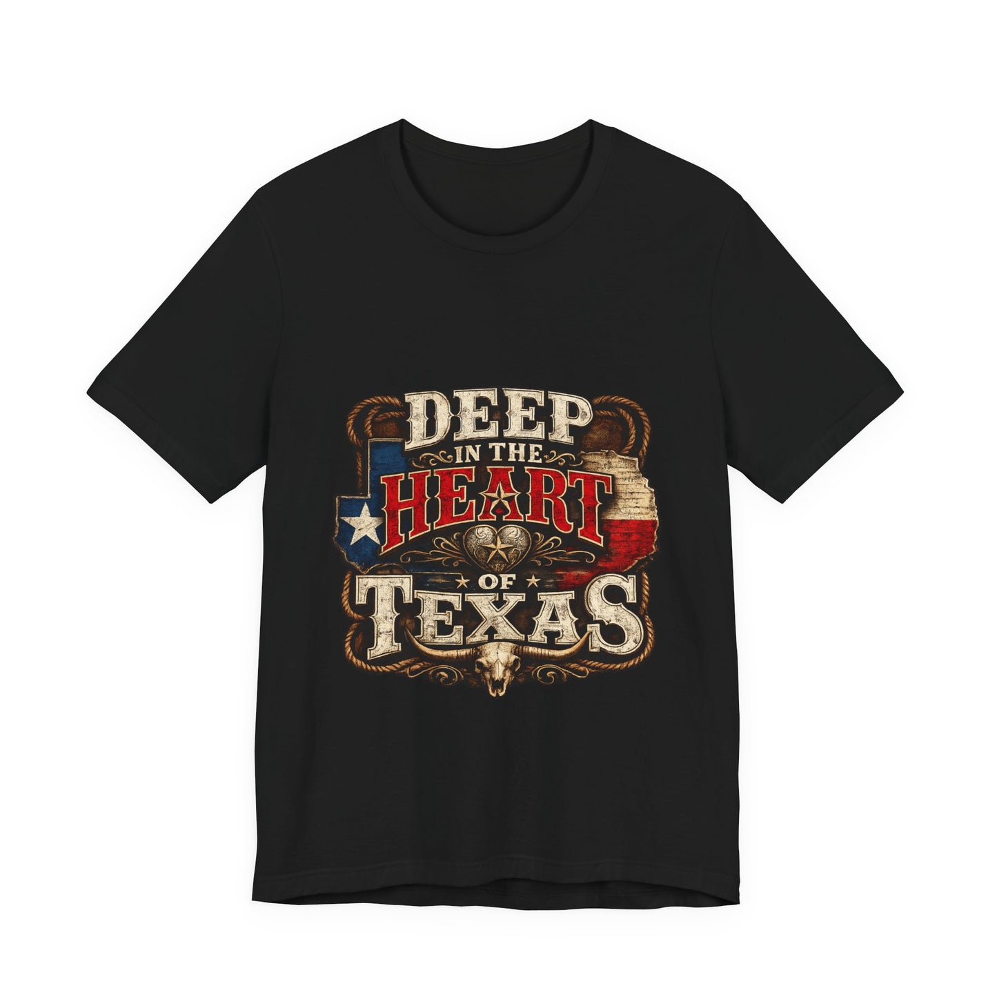 Deep in the Heart of Texas T‑Shirt — Vintage Texas Flag Graphic Tee